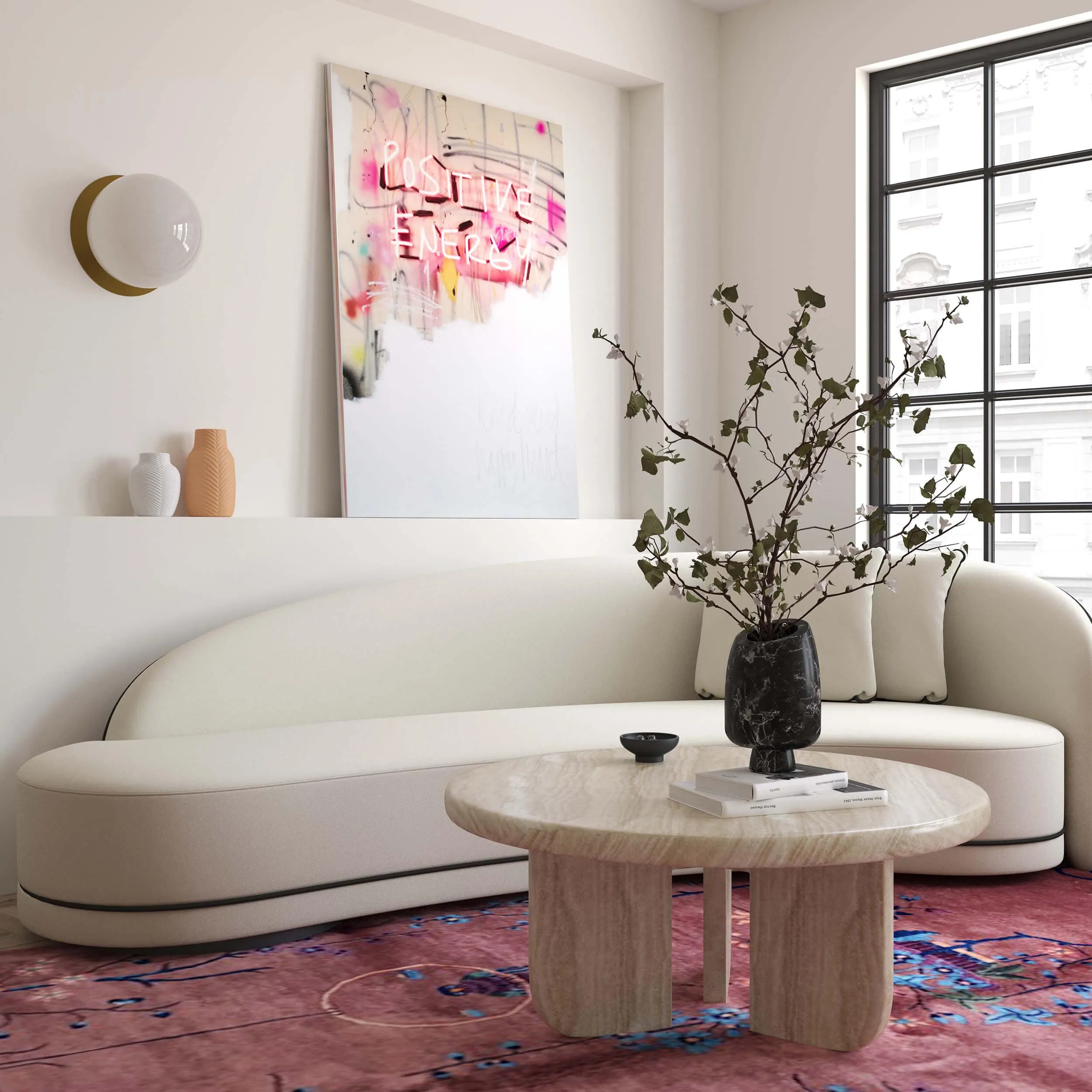 Patrizia Round Coffee Table, Neutral