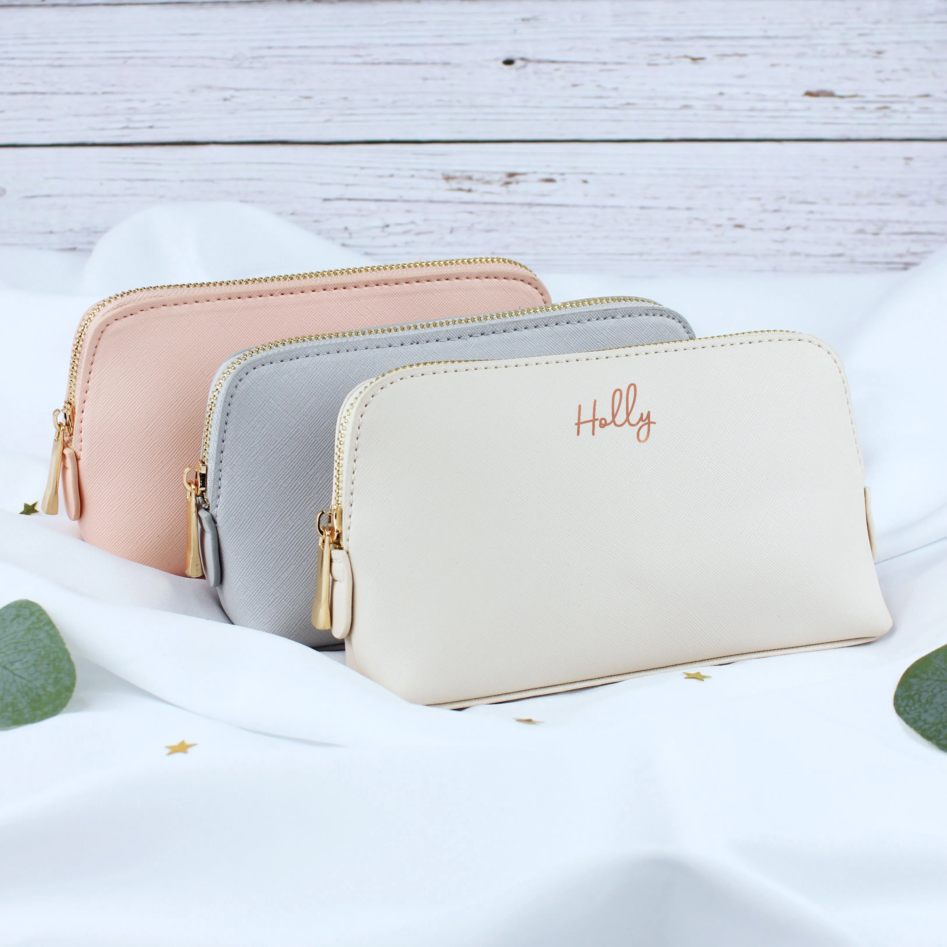 Personalised PU Leather Make Up Bag - Medium