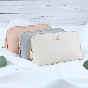 Personalised PU Leather Make Up Bag - Medium