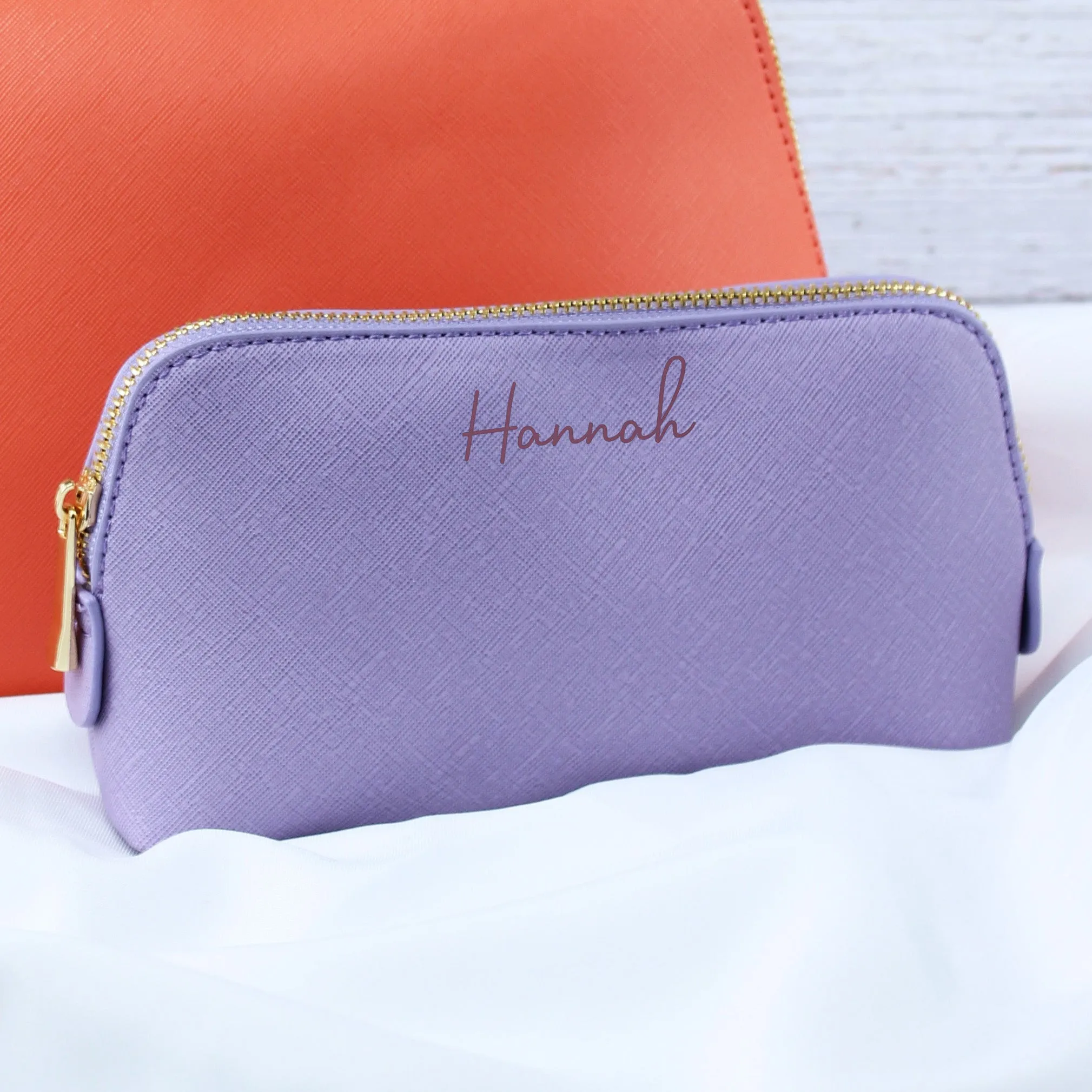 Personalised PU Leather Make Up Bag - Medium