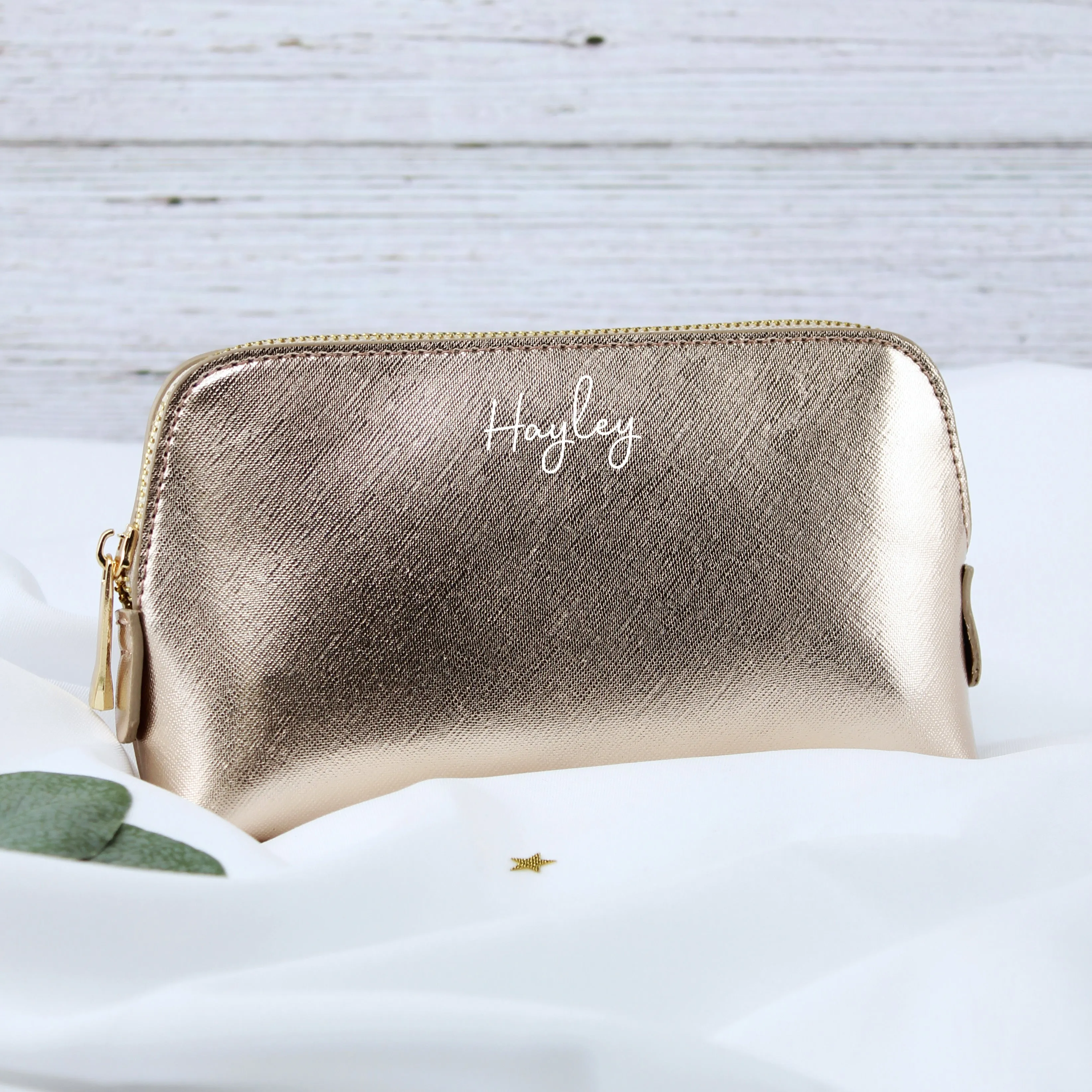 Personalised PU Leather Make Up Bag - Medium