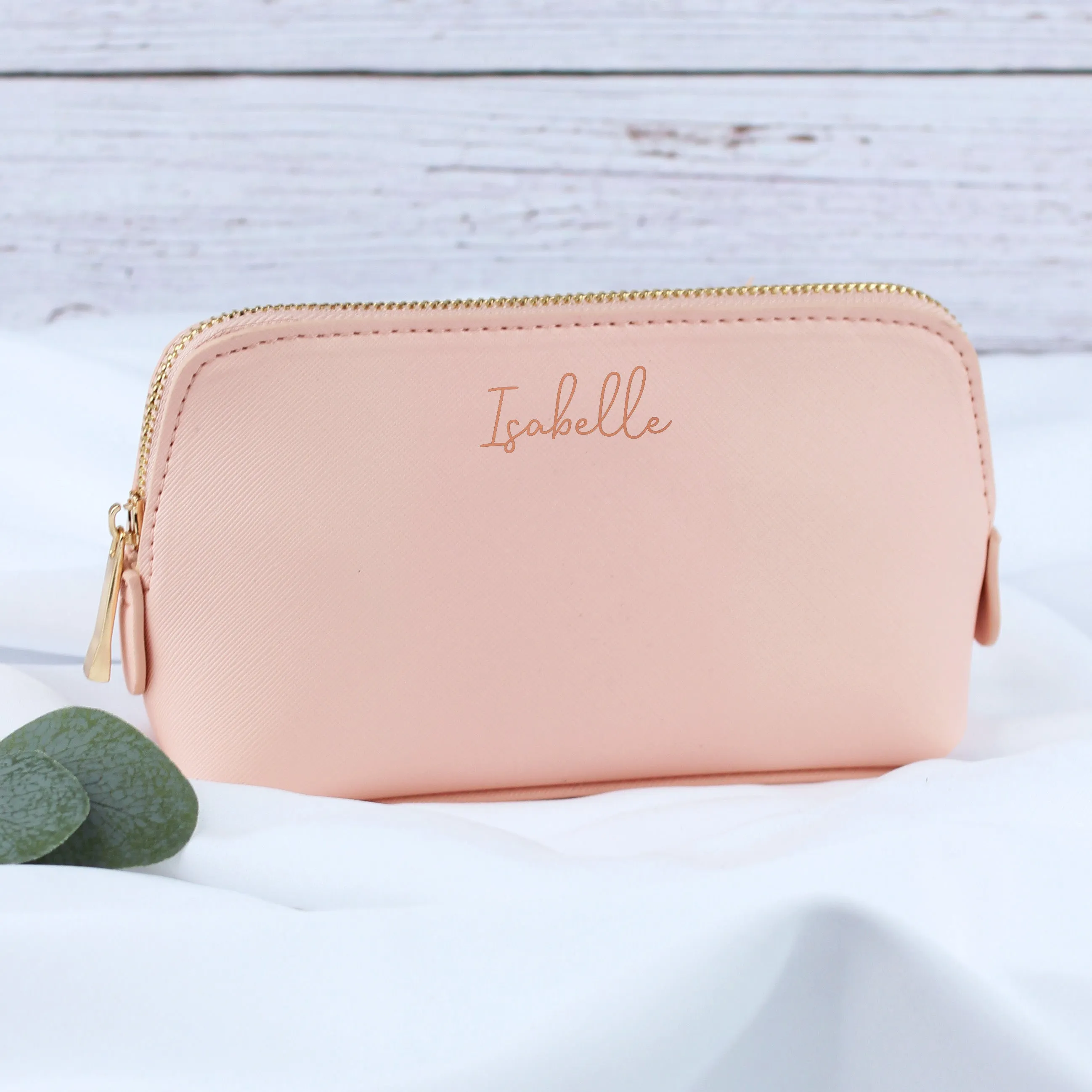 Personalised PU Leather Make Up Bag - Medium