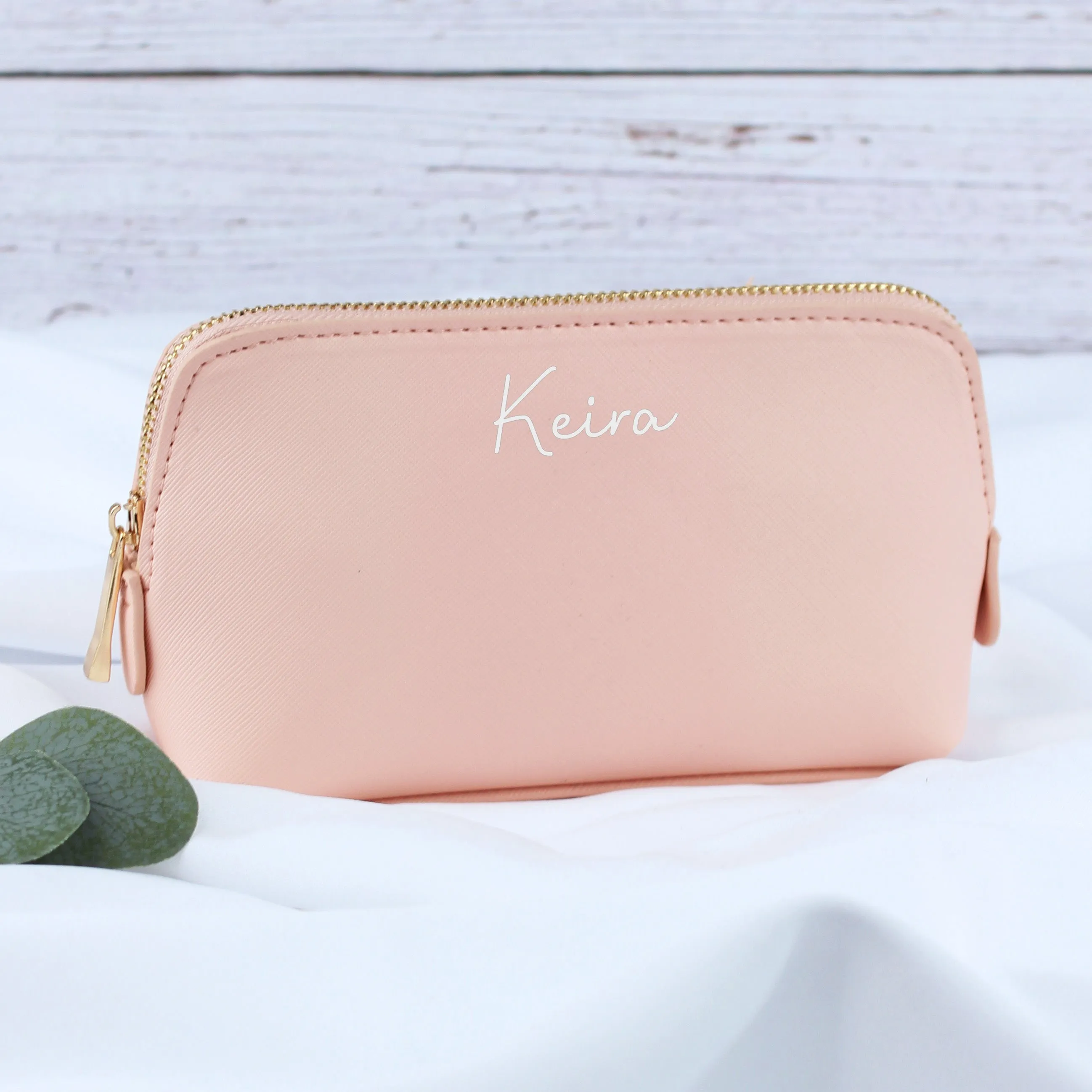 Personalised PU Leather Make Up Bag - Medium
