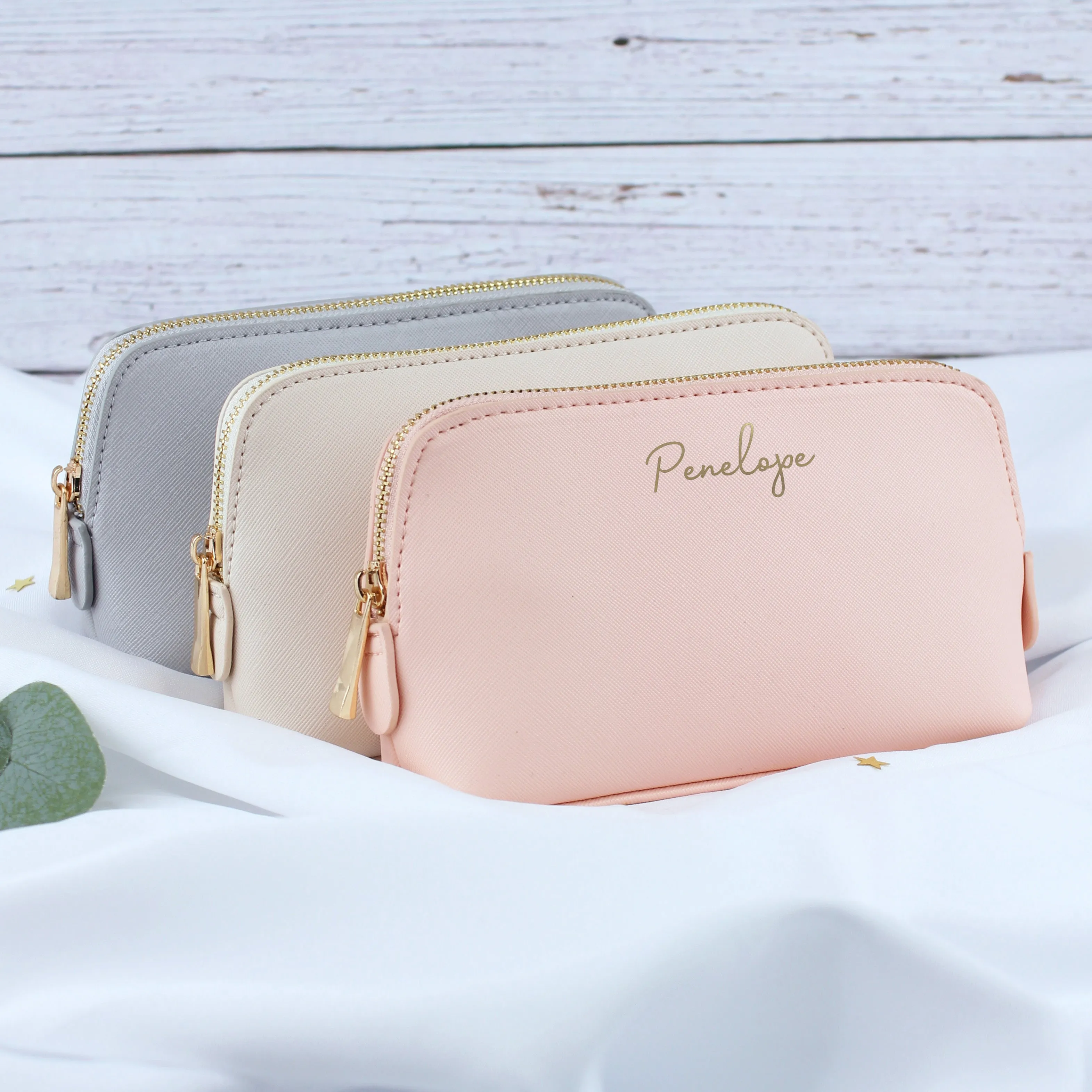 Personalised PU Leather Make Up Bag - Medium
