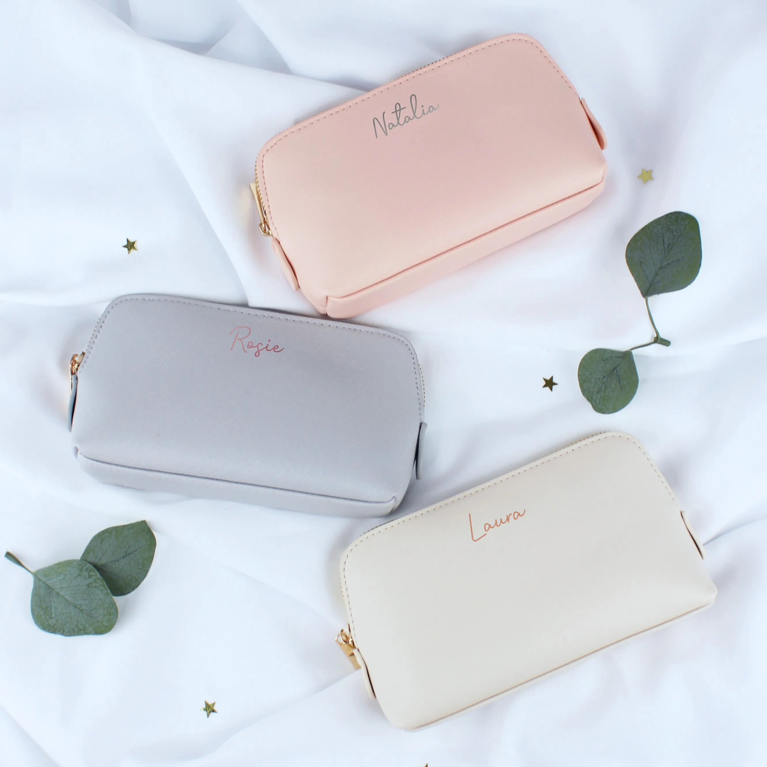 Personalised PU Leather Make Up Bag - Medium