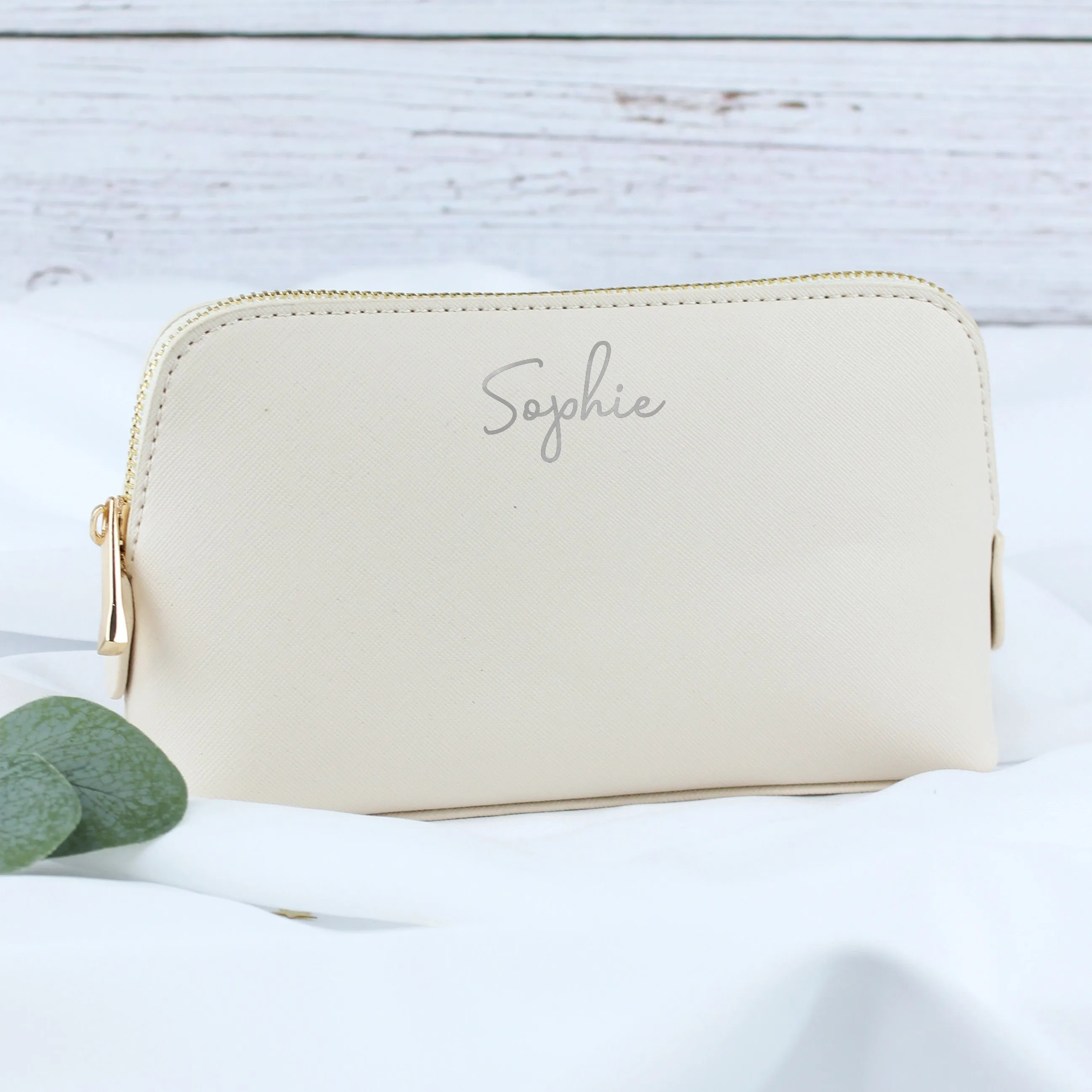 Personalised PU Leather Make Up Bag - Medium