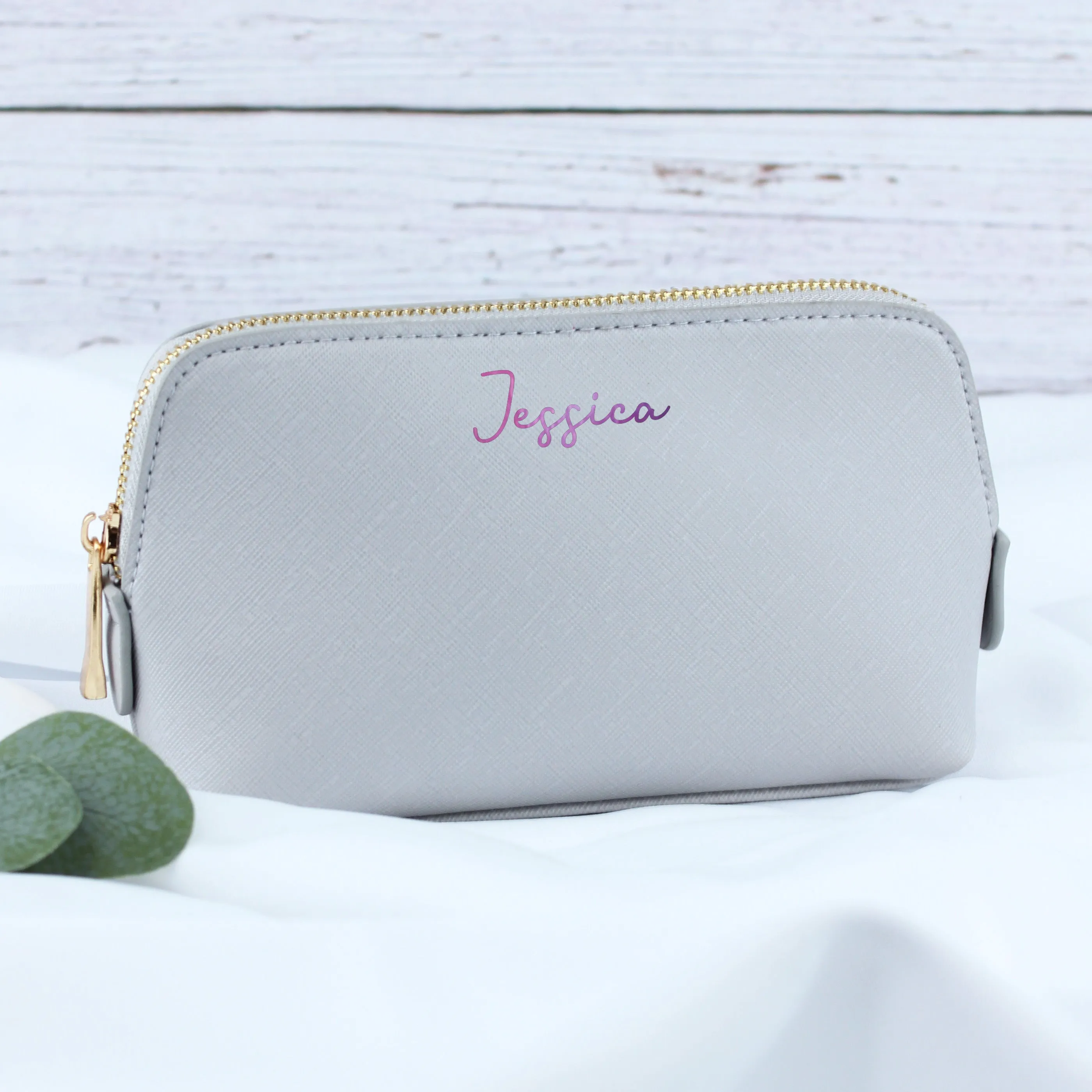 Personalised PU Leather Make Up Bag - Medium
