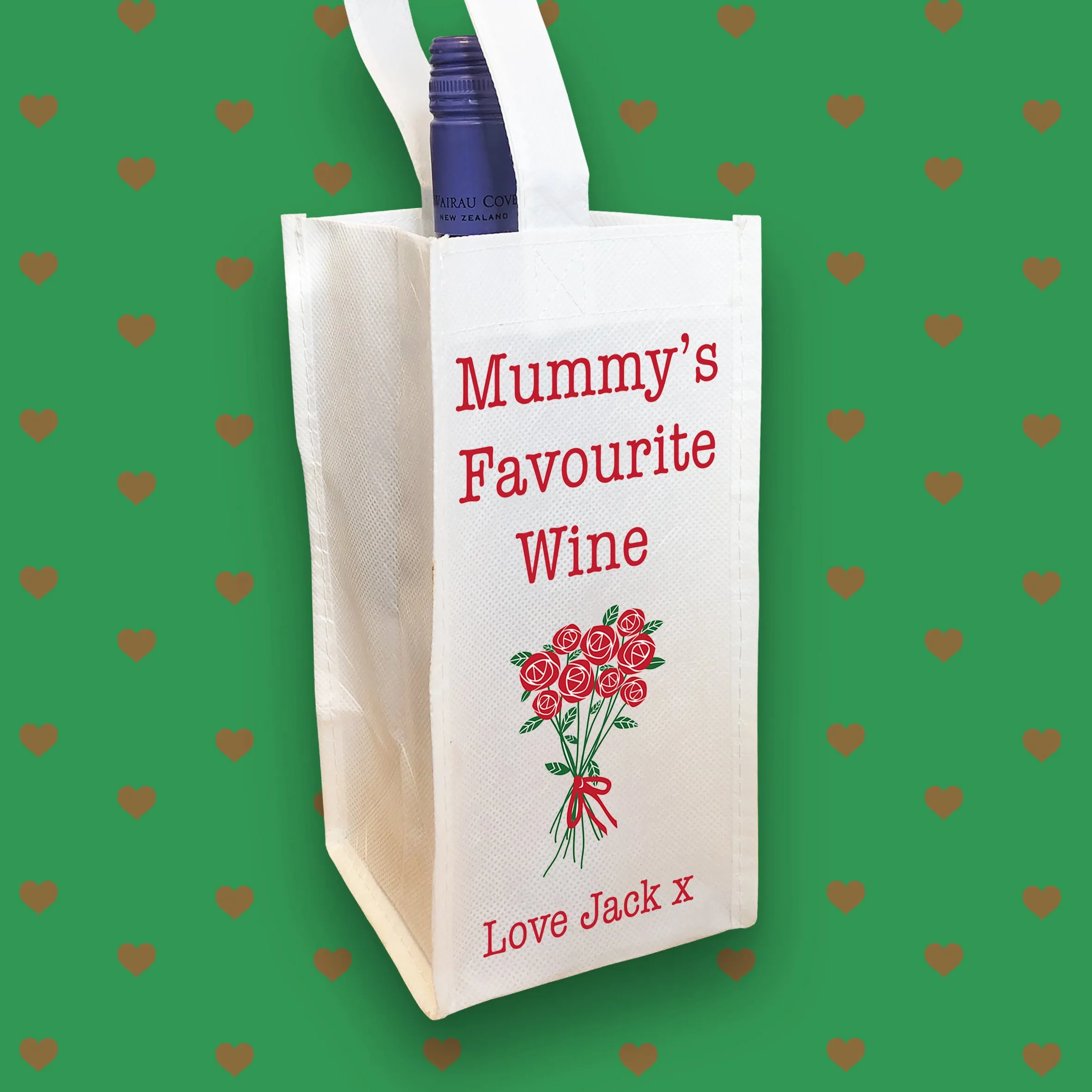 Personalised Wine Bottle Bag for Mother's Day