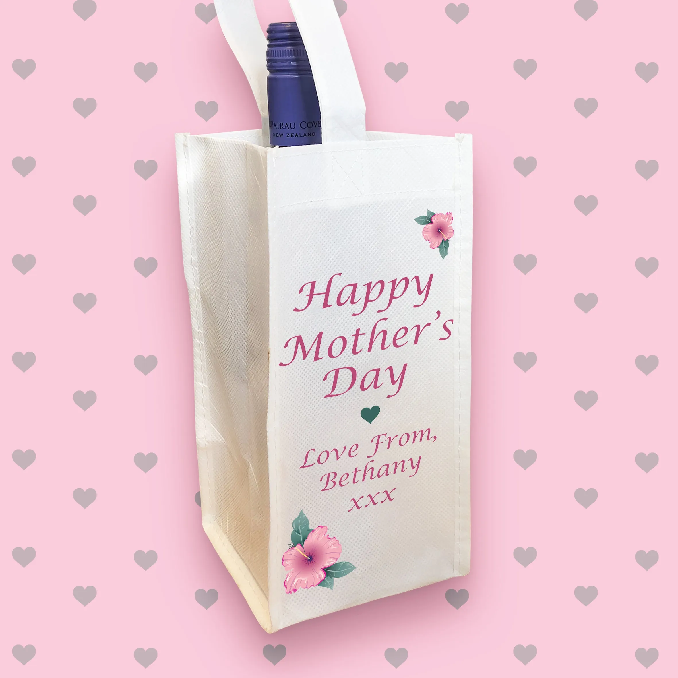 Personalised Wine Bottle Bag for Mother's Day
