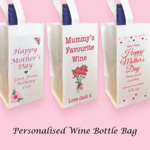 Personalised Wine Bottle Bag for Mother's Day