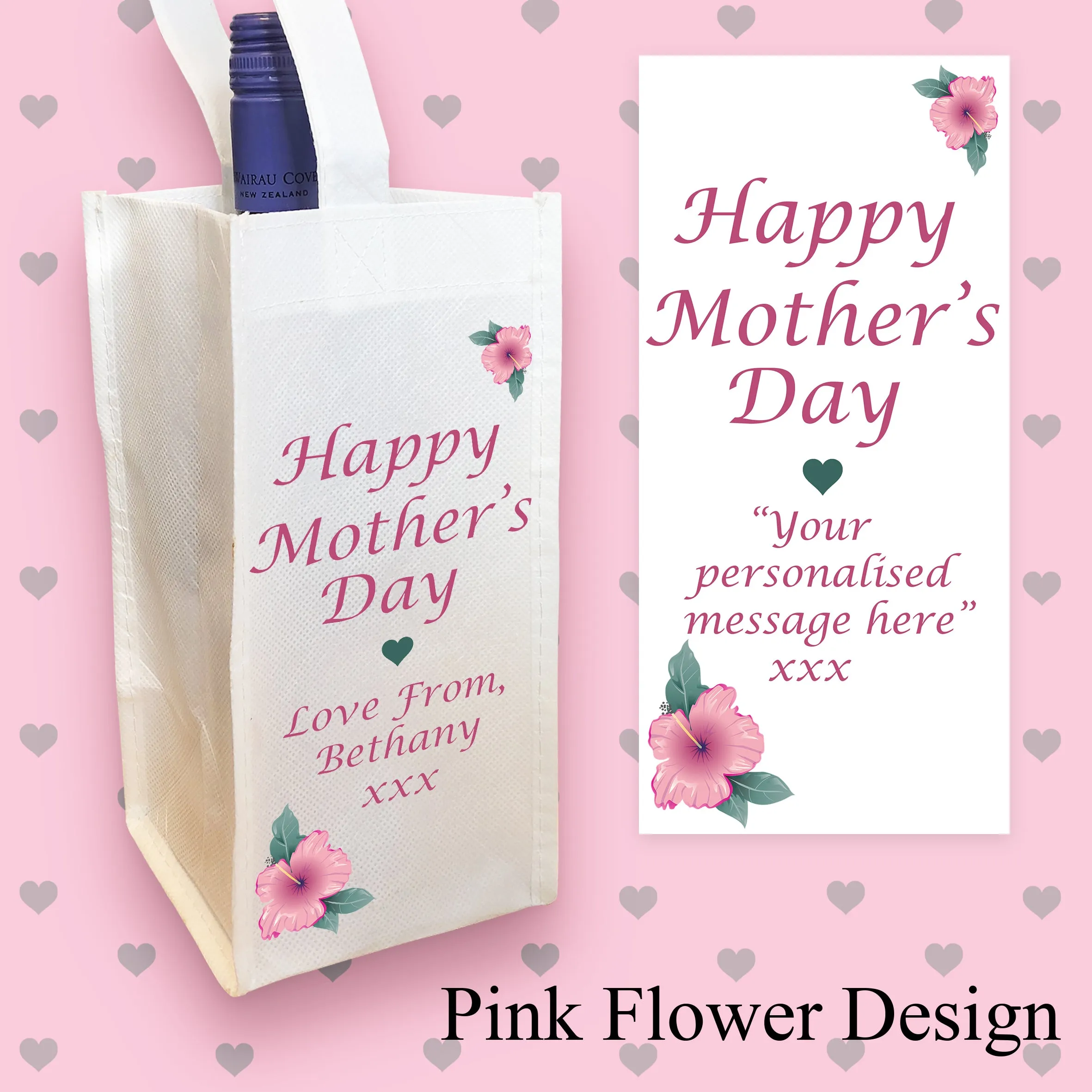 Personalised Wine Bottle Bag for Mother's Day