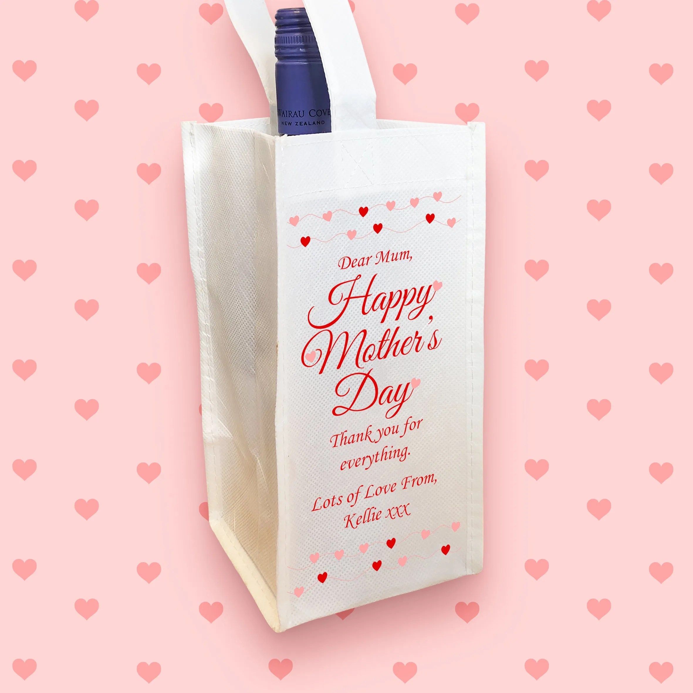Personalised Wine Bottle Bag for Mother's Day