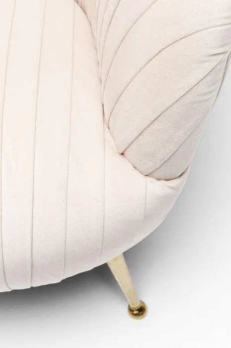 Perugia Light Beige Velvet Armchair