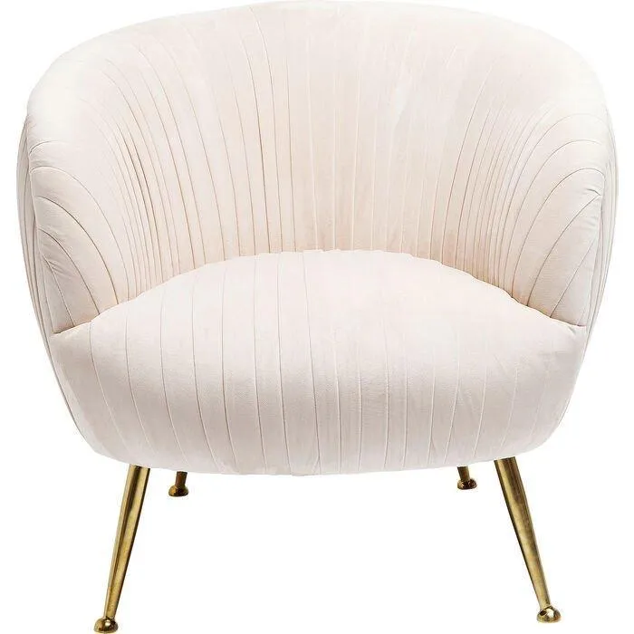Perugia Light Beige Velvet Armchair