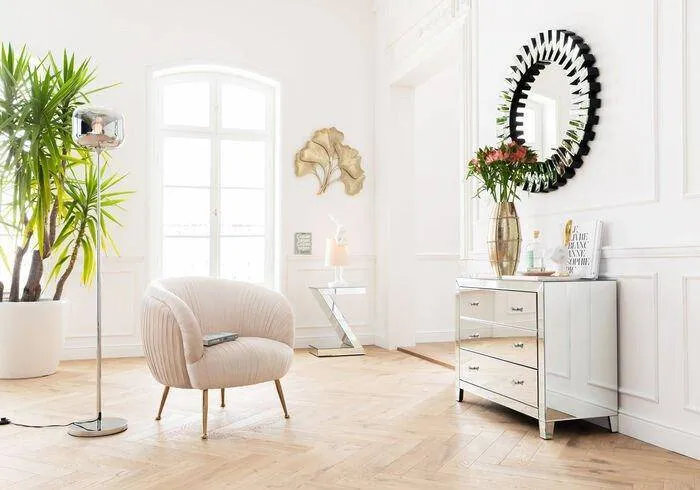 Perugia Light Beige Velvet Armchair