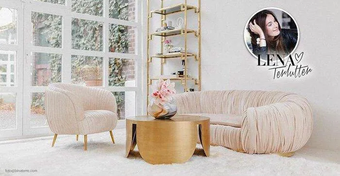 Perugia Light Beige Velvet Armchair