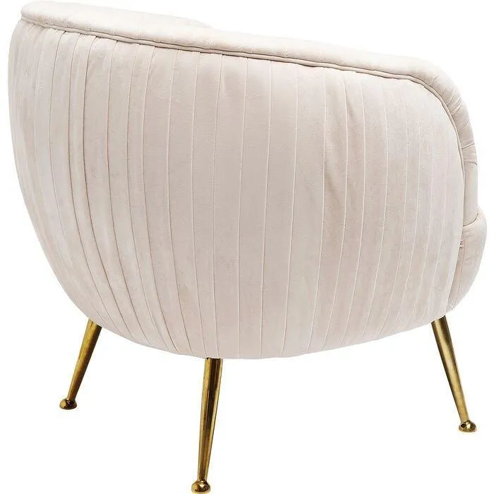 Perugia Light Beige Velvet Armchair