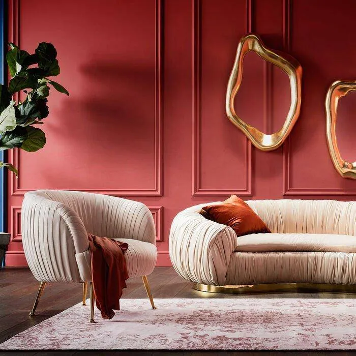 Perugia Light Beige Velvet Armchair