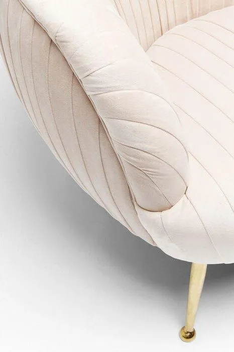 Perugia Light Beige Velvet Armchair
