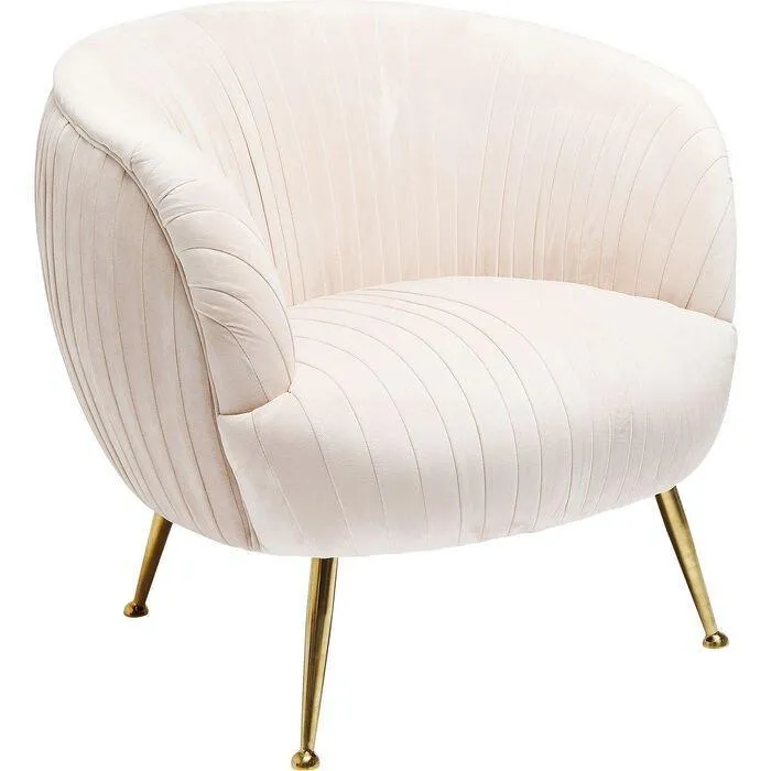 Perugia Light Beige Velvet Armchair