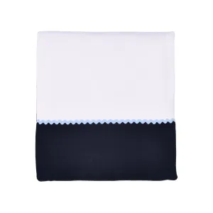 PETIT MARIN | Boys White & Navy Blue Cotton Blanket