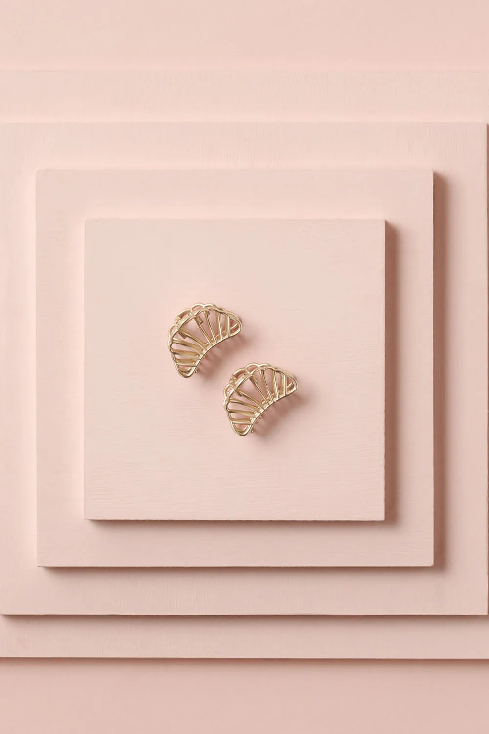 Petite Gilded Mermaid Shell Claw Clips Set