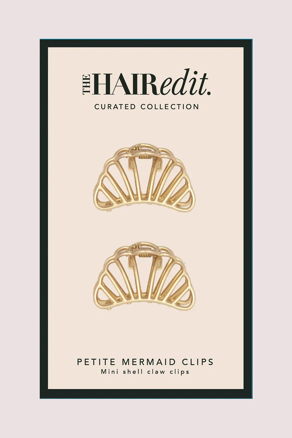 Petite Gilded Mermaid Shell Claw Clips Set