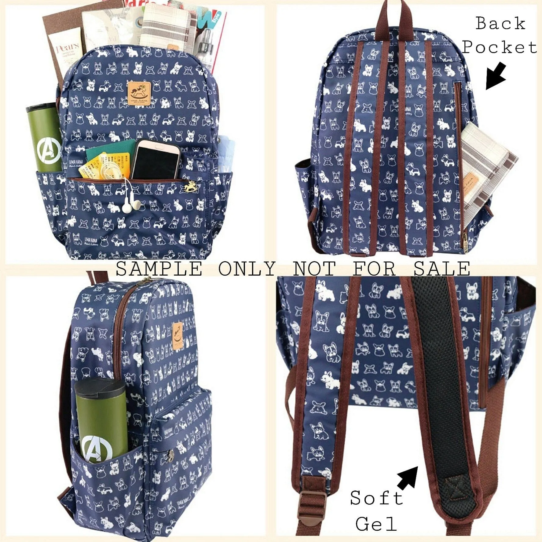 Pink Beer Corgi Large Backpack