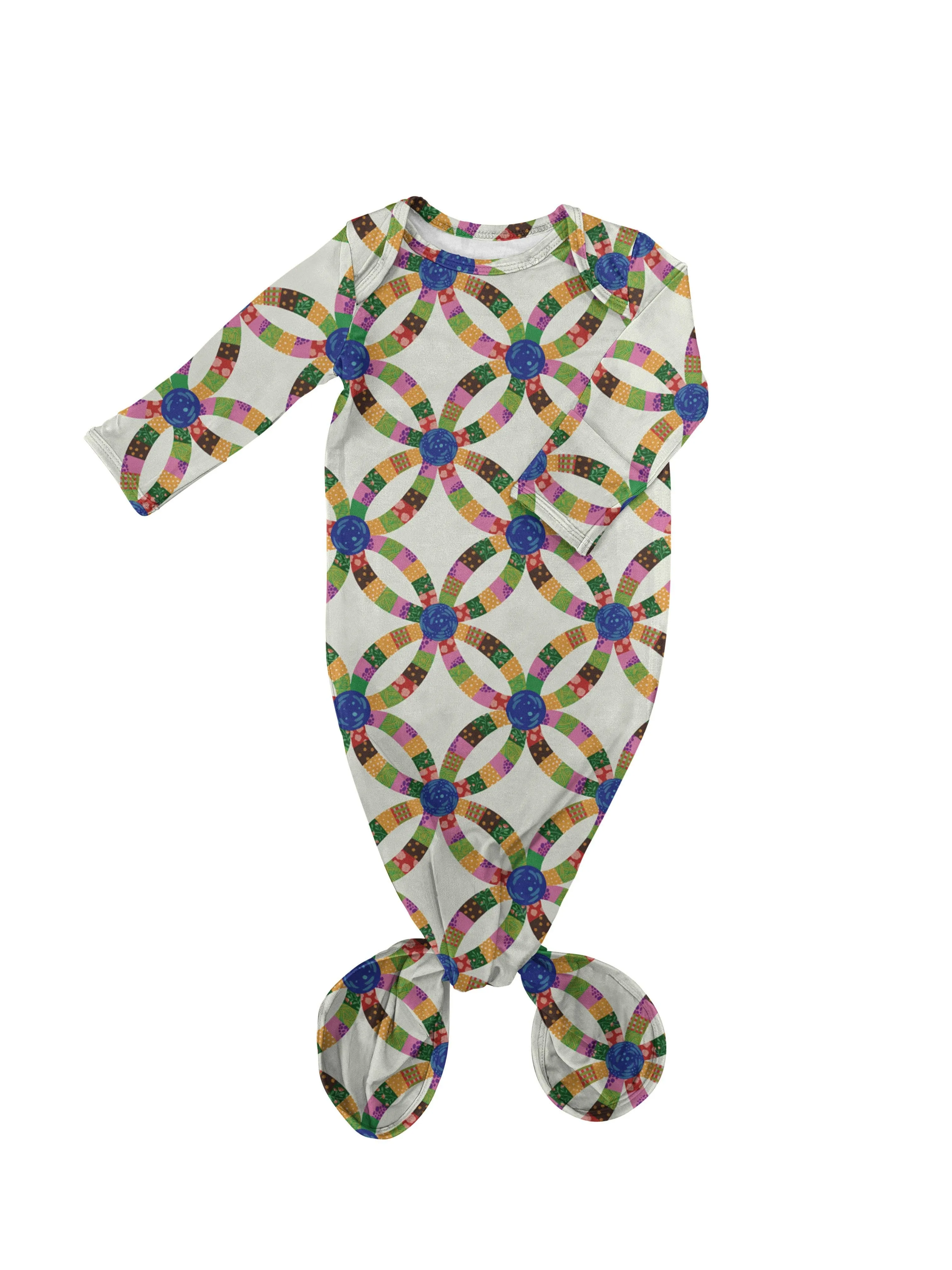 Pink Quilt Knotted Infant Gown: Newborn