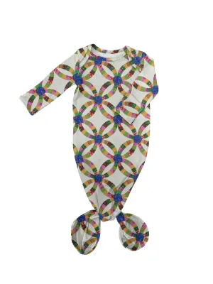 Pink Quilt Knotted Infant Gown: Newborn