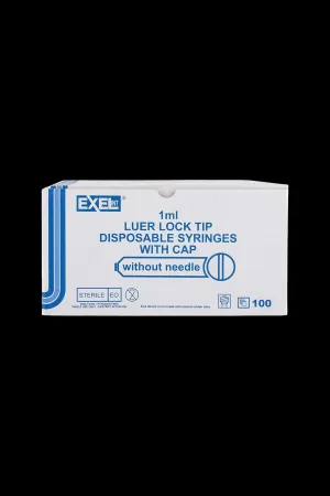 Plastic Luer Lock Syringe - 1ml - 100ct