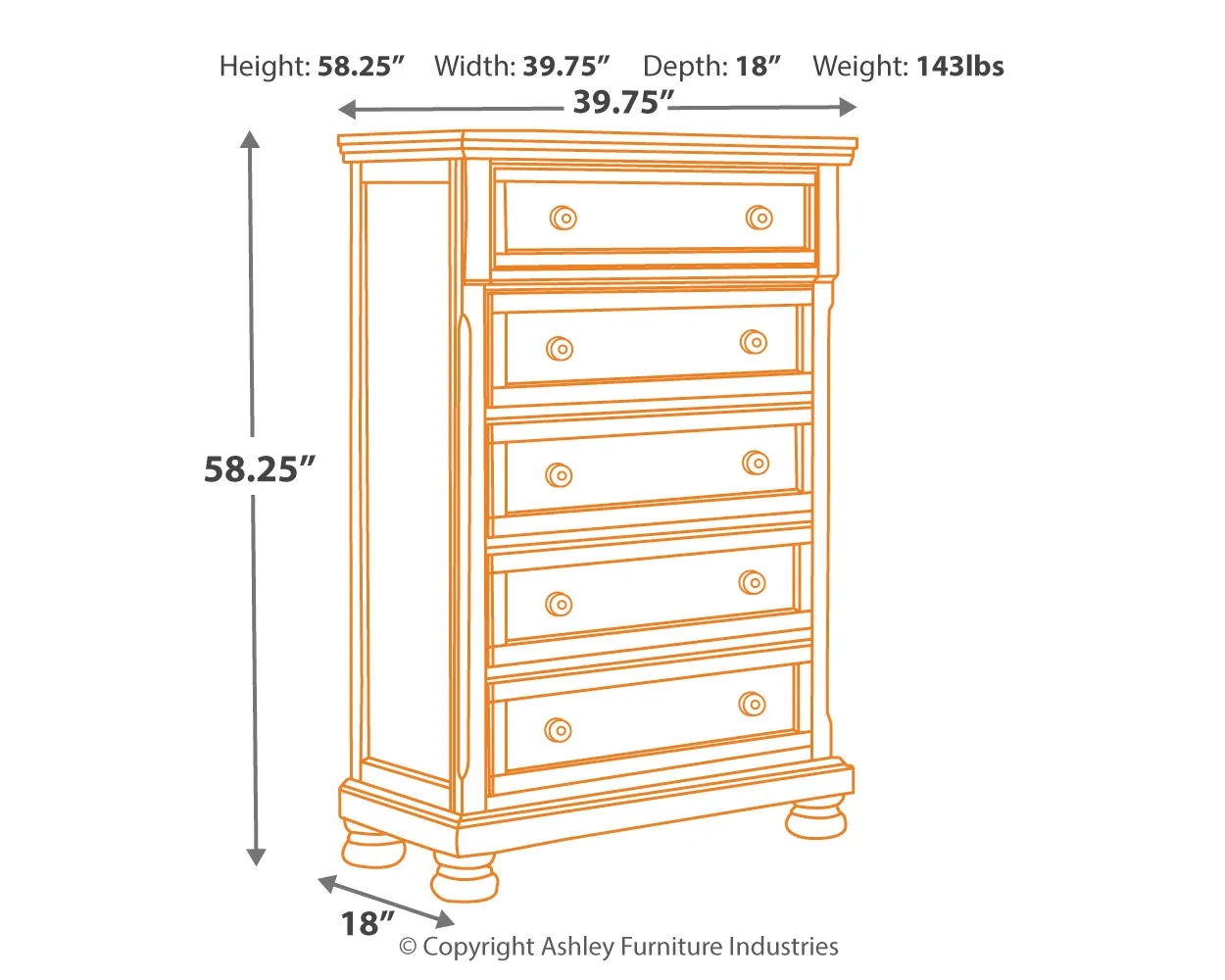 Porter California King Sleigh Bed with Mirrored Dresser, Chest and 2 Nightstands