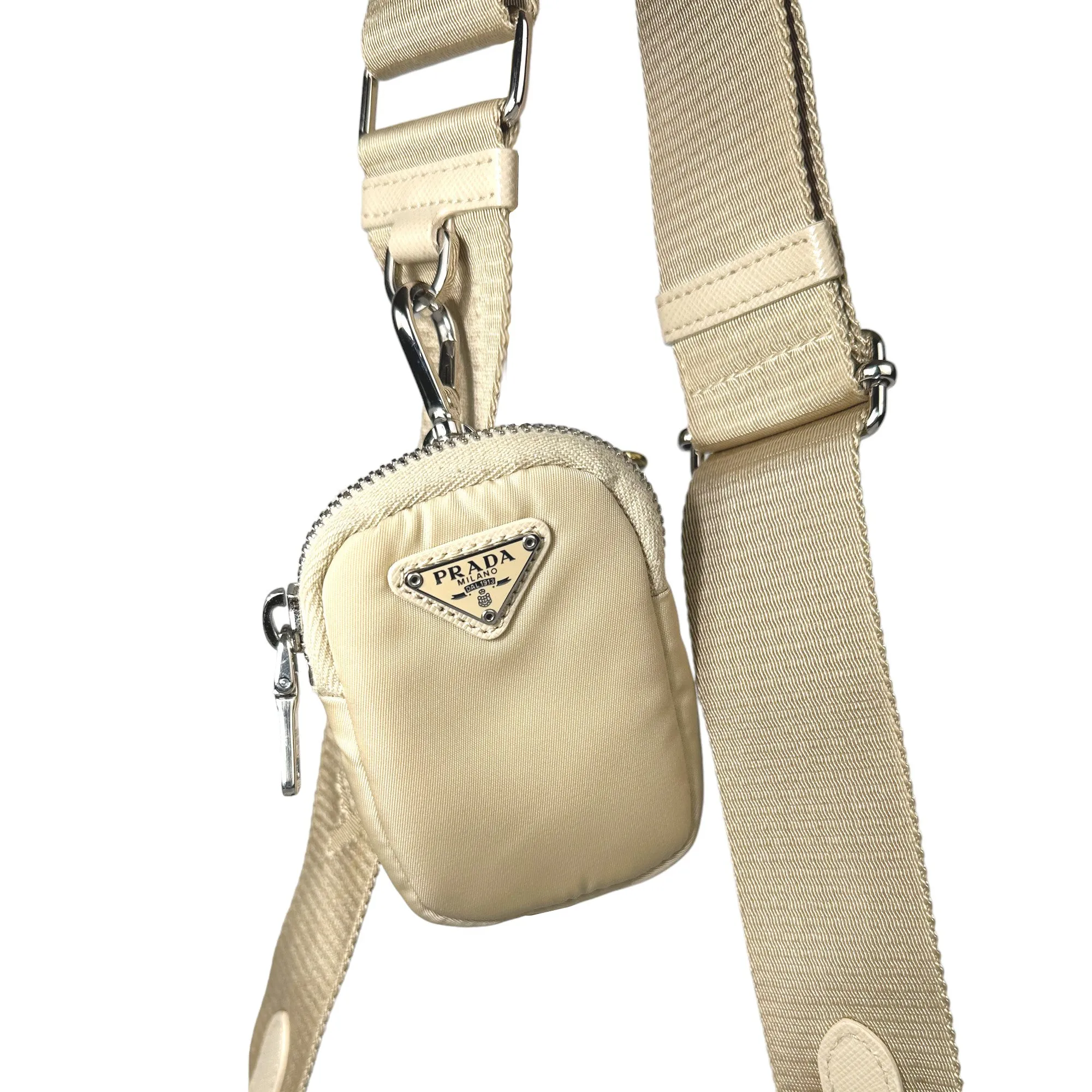 PRADA Re-Edition 2005 Shoulder Crossbody Cream Bag LHQ70