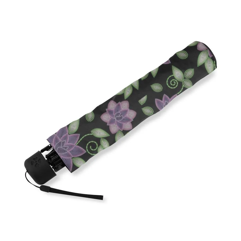 Purple Beaded Rose Foldable Umbrella