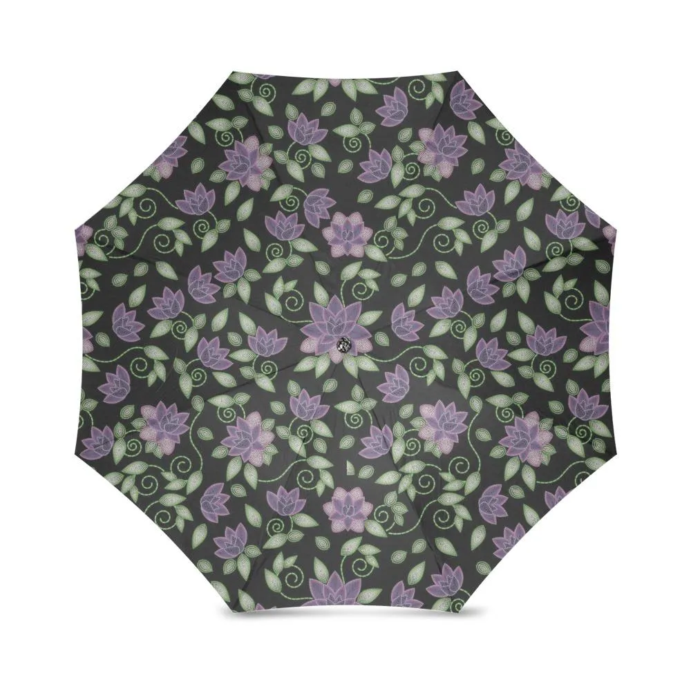Purple Beaded Rose Foldable Umbrella