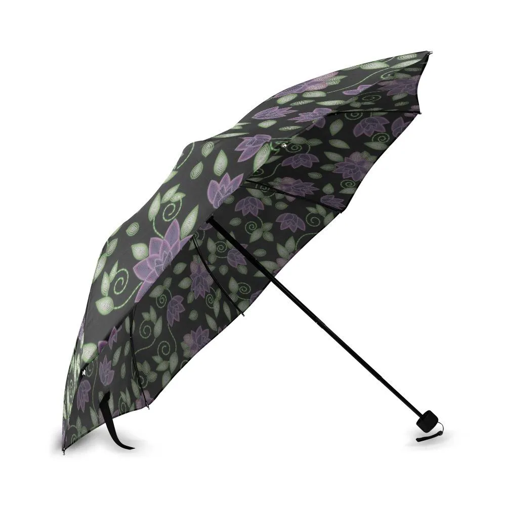 Purple Beaded Rose Foldable Umbrella