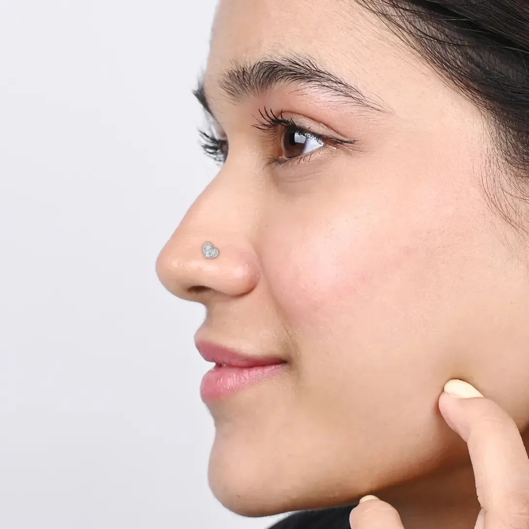 Radiant Heart Nose Pin