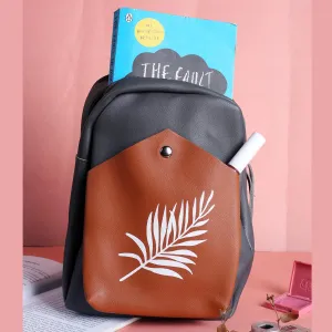 Rangoon Leaf Mini Backpack Grey & Brown