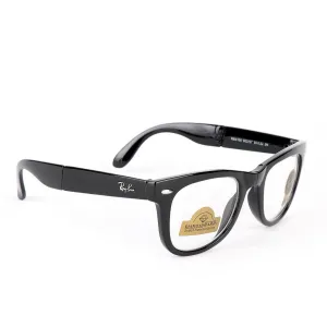 Ray-Ban Foldable Wayfarer Black And Transparent Lens Sunglasses