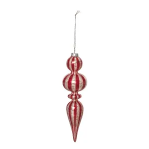 Red & White Vintage Finial Ornament