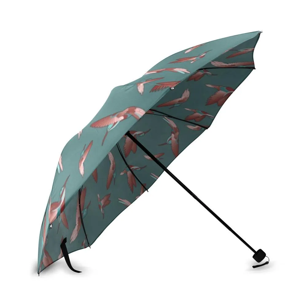Red Swift Turquoise Foldable Umbrella