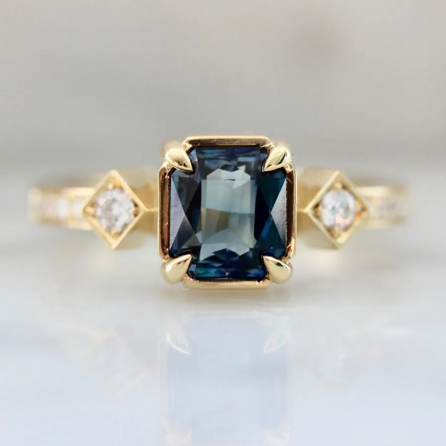 Roman Holiday Blue-Violet Radiant Cut Sapphire Ring