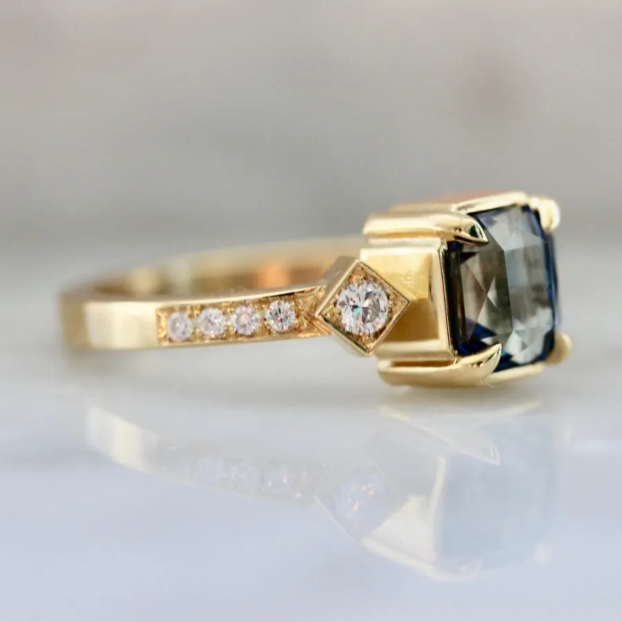 Roman Holiday Blue-Violet Radiant Cut Sapphire Ring
