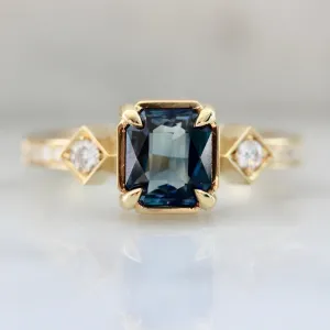 Roman Holiday Blue-Violet Radiant Cut Sapphire Ring