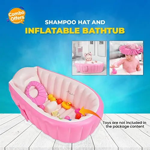 Safe-O-Kid- Baby Inflatable Bath Tub with Air Pump- Pink