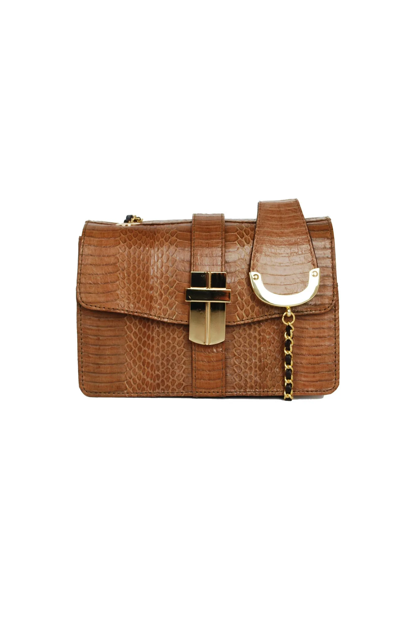 SAMAYA MINI BOX BAG IN TAN COBRA SNAKESKIN