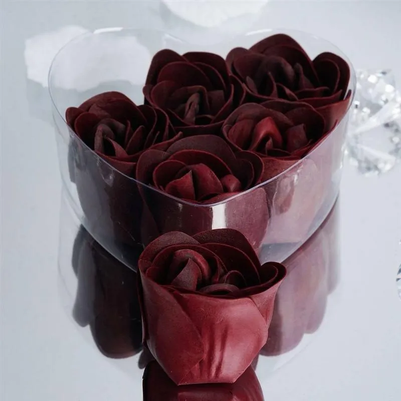 Scented Rose Soap Gift Box - Burgundy