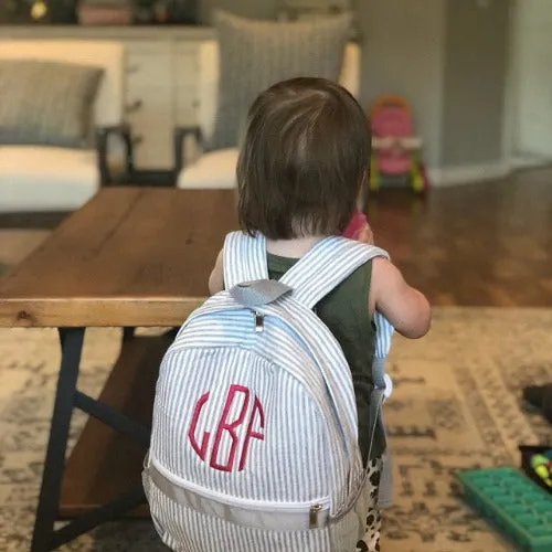 Seersucker Backpack Personalized Small