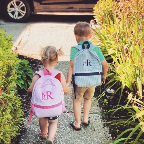 Seersucker Backpack Personalized Small