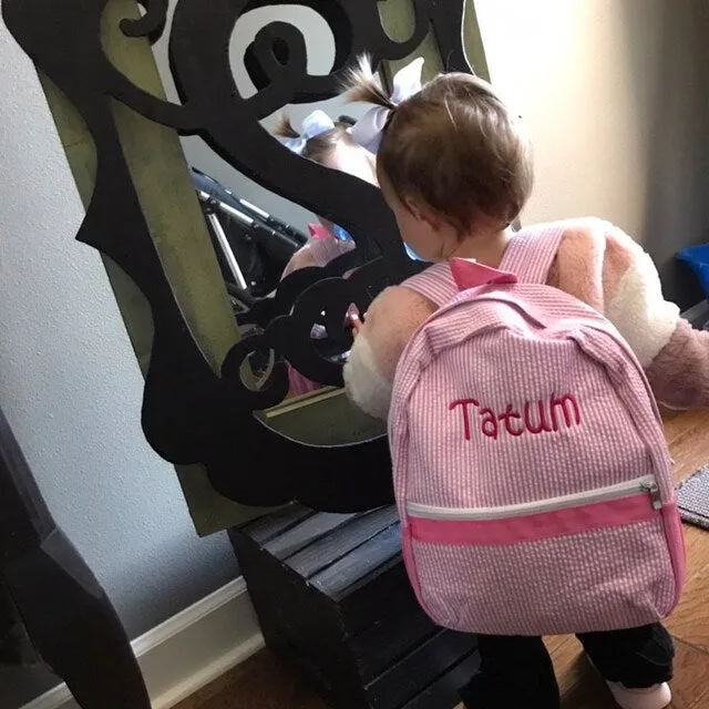 Seersucker Backpack Personalized Small